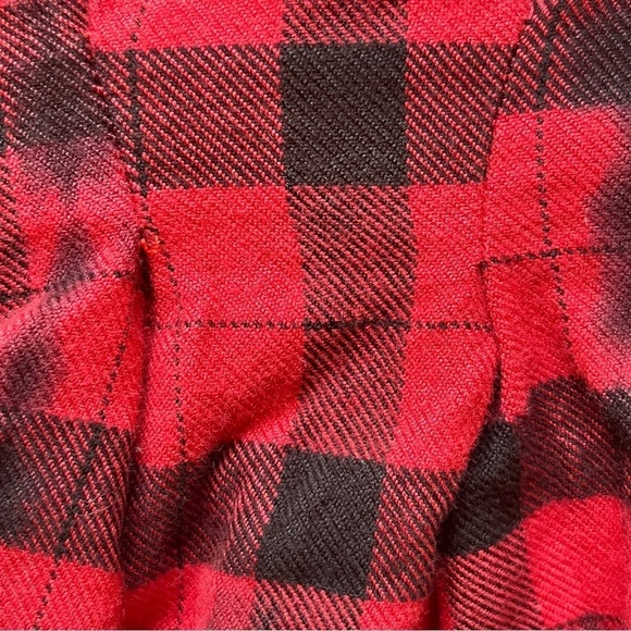 Anthropologie Elevenses Roxanne Vest Flannel Red Black Buffalo Plaid Check Sz S - Picture 15 of 16